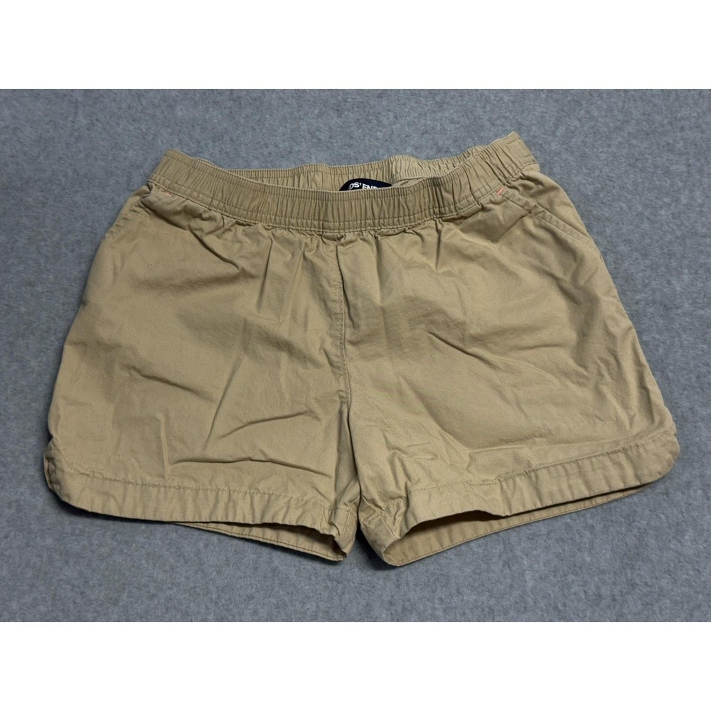 Lands' End Shorts Girls 14 Beige Twill Chino Elastic Waist Cotton Casual